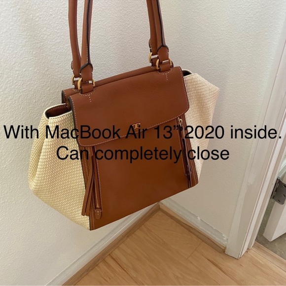 LIKE NEW Tory Burch Half Moon Straw Tote Bag - Picture 6 of 6